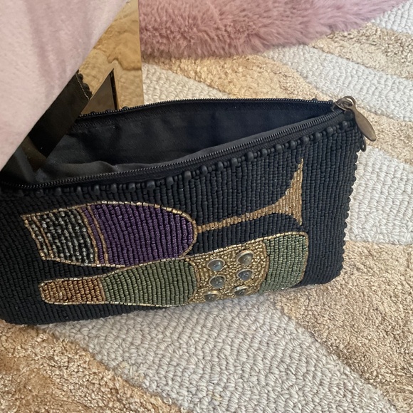 Mary Frances beaded bag with chain, BRAND NEW, Wine glass, bottle, purse clutch - Picture 8 of 12